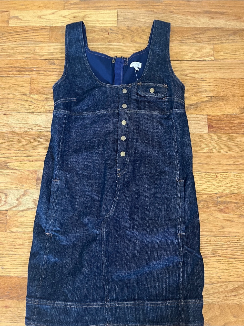 Pilcro Dark Blue Denim Pinafore Dress xxs new